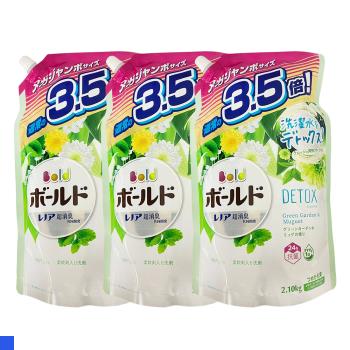 P&G BOLD 鈴蘭花香 洗衣精 補充包 2.1kg 白綠- 3入組