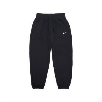 Nike 長褲 Phoenix Fleece High 女款 黑 高腰 寬鬆 刷毛 抽繩 寬褲 休閒 基本款 DQ5888-010