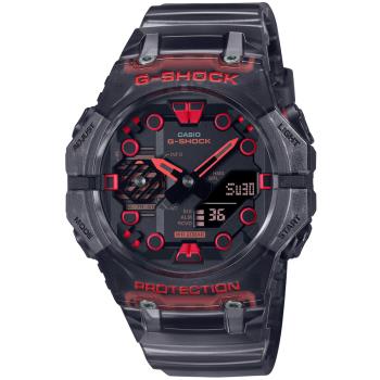 CASIO G-SHOCK 藍牙連線 時尚錶圈雙顯腕錶-透明黑 GA-B001G-1A