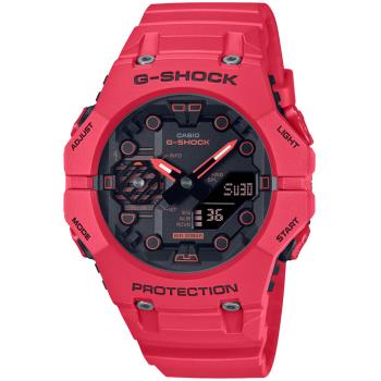 CASIO G-SHOCK 藍牙連線 時尚錶圈雙顯腕錶-紅 GA-B001-4A