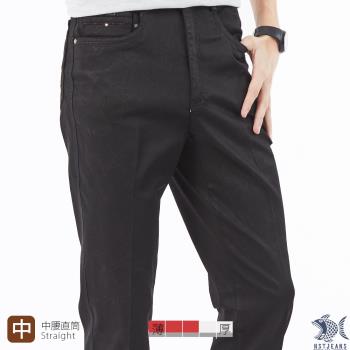 NST Jeans 黑皮松花紋 彈性休閒男褲-中腰直筒 390(5853)