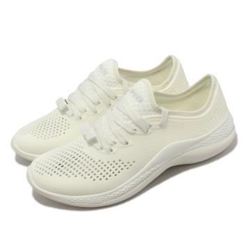 Crocs 休閒鞋 Literide 360 Pacer W 女鞋 米白色 鞋帶款 支撐 舒適 基本款  2067051CV
