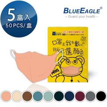 【藍鷹牌】N95立體型兒童醫用口罩 UV系列 50片x5盒