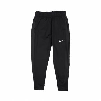 Nike 長褲 Essential Running Pants 女款 內裡起絨 針織 中腰修身 抽繩 黑 銀 DD6473-010
