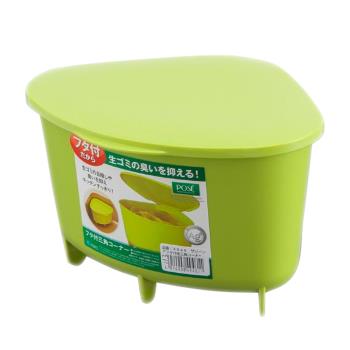 日本ASVEL廚用附蓋三角瀝水籃-綠色