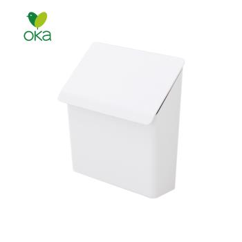 日本OKA PLYS base無痕貼壁掛式掀蓋塑膠袋收納盒-2色可選