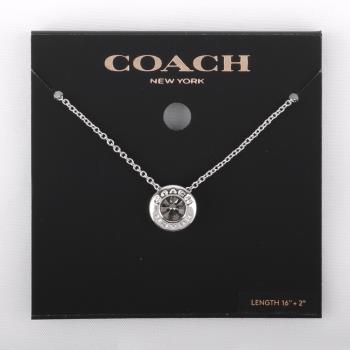 COACH-晶亮圓鑽墜飾項鍊(銀色)