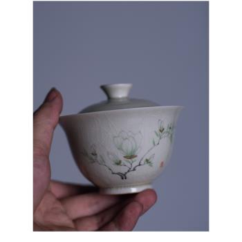 草木灰釉陶瓷開片茶杯130ml(含杯碟)