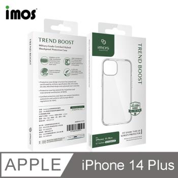 imos case iPhone 14 Plus 美國軍規認證雙料防震保護殼 透明