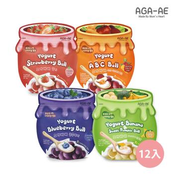 【韓國AGA-AE】益生菌寶寶優格球12入組(草莓/藍莓/綜合ABC/香蕉南瓜)