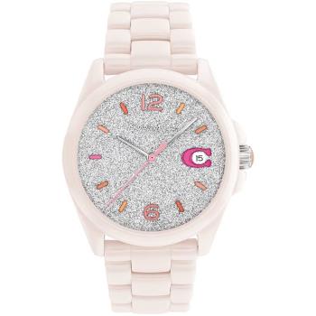 COACH 明星廣告款LOGO C 陶瓷腕錶/粉/36mm/CO14503939