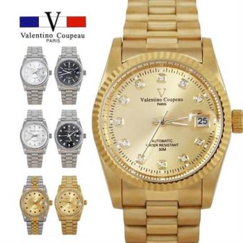 【Valentino Coupeau】自動上鍊機芯不鏽鋼殼帶男女手錶 范倫鐵諾 古柏
