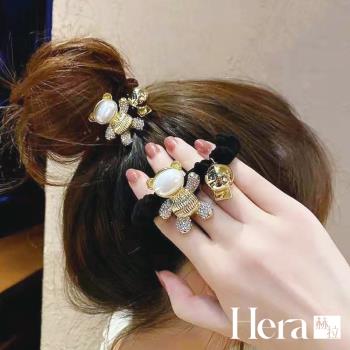 【Hera 赫拉】小熊珍珠水鑽金屬大腸髮圈 H111101103