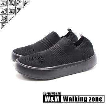 WALKING ZONE SUPER KNIT 針織運動鞋 女鞋-純黑
