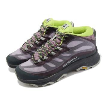 Merrell 戶外鞋 Moab Speed Mid GTX 女鞋 紫黑 綠 防水 襪套式 登山 運動鞋 ML067516