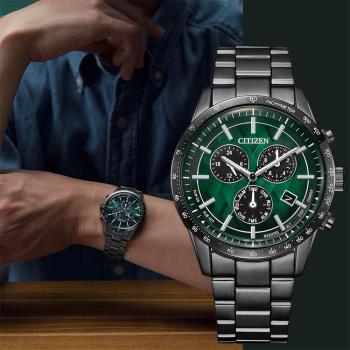 CITIZEN 星辰 極光之森 限定 光動能紳士計時手錶-39.5mm BL5497-85W