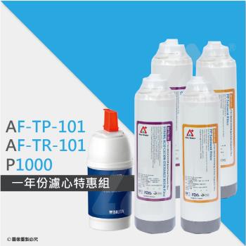 ATEC 第一道初過濾濾芯AF-TP-101二入+第二道樹脂濾心AF-TR-101二入+BRITA P1000硬水軟化型濾心