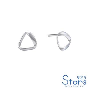【925 STARS】純銀925冷淡風三角莫比烏斯環造型耳釘 造型耳釘