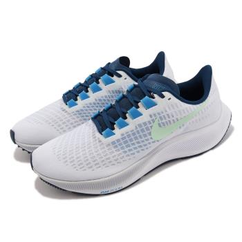 Nike 慢跑鞋 Air Zoom Pegasus 37 男鞋 白 藍 氣墊 緩震 小飛馬 運動鞋 BQ9646-101