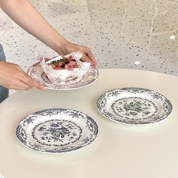 法式復古玫瑰花陶瓷盤