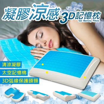 【嘟嘟太郎】凝膠涼感枕(涼感記憶頸枕)涼感乳膠 記憶枕 透氣枕