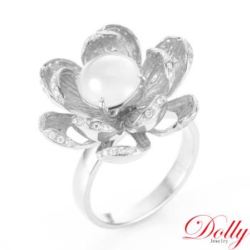 Dolly 14K金 緬甸玻璃種白翡鑽石戒指