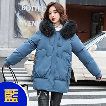 型-【韓國K.W.】保暖抽繩風衣造型羽絨中長外套