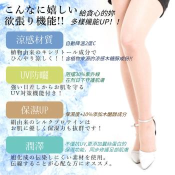 【M&M日本職人】日本製 機能絲襪 涼感防曬抗UV 保濕除臭絲襪 膚色 裸包裝(櫃姐、空姐愛用 日本職人製造)