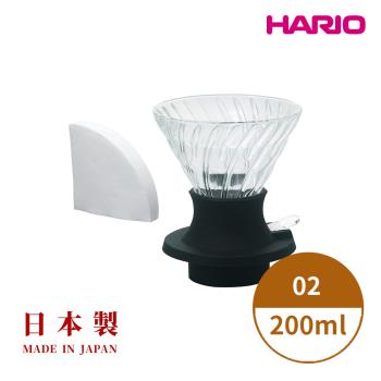【HARIO】日本製V60 SWITCH浸漬式耐熱玻璃濾杯02-200ml SSD-200B(送40入濾紙) 聰明濾杯 開關濾杯 玻璃濾杯