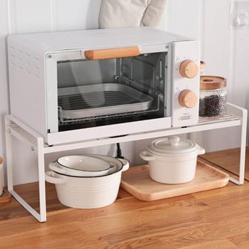 日式簡約雙層置物架 廚下收納架 微波爐架 烤箱架 置物架