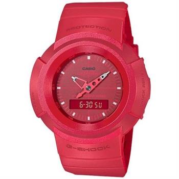【CASIO 卡西歐】G-SHOCK 復刻經典ONE TONE系列糖果紅雙顯手錶(AW-500BB-4E)