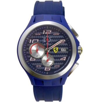 Scuderia Ferrari 法拉利 Black TR90 碳纖維三眼計時錶/藍/44mm/FA0830075