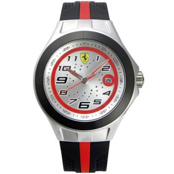 Scuderia Ferrari 法拉利 鋼鐵競速賽車日期運動腕錶/銀X黑/44mm/FA0830021