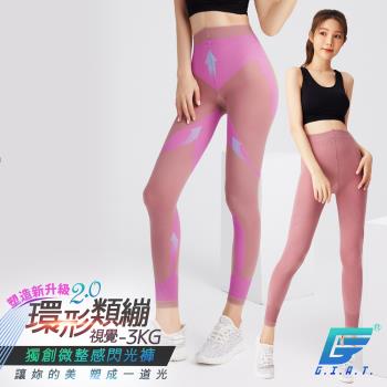 【GIAT】台灣製視覺-3kg！爆款2代環型類繃閃光塑型褲