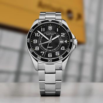 Victorinox 瑞士維氏 FieldForce系列 異地穿梭 兩地時間腕錶 VISA-241930