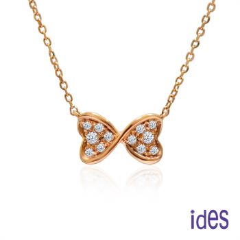 ides愛蒂思 日系輕珠寶14K玫瑰金系列鑽石項鍊鎖骨鍊/愛無限