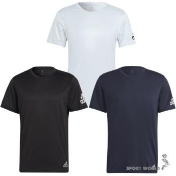 Adidas 男 短袖 慢跑 訓練 吸濕排汗 反光 深藍 HL3966 / 黑 HB7470 / 白 HB7471