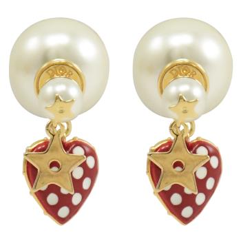 Christian Dior TRIBALES 星星珠飾心形吊墜耳環.金