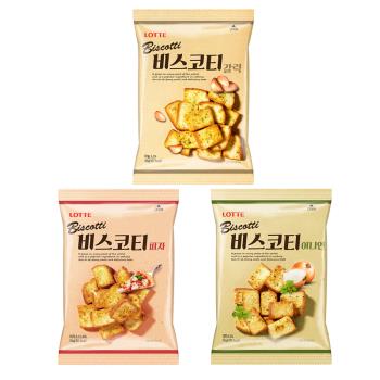 [Lotte]樂天麵包餅口味選(大蒜味/披薩味/洋蔥味)(20入/組)