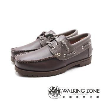 WALKING ZONE(男)雙色款 logo帆船雷根鞋 男鞋-咖啡灰