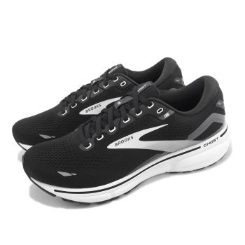 Brooks 慢跑鞋 Ghost 15 2E 寬楦 男鞋 黑 白 高足弓 緩震 路跑 運動鞋 魔鬼系列 1103932E012