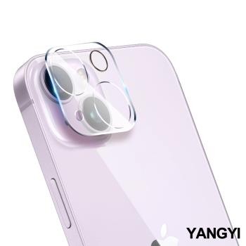 YANGYI揚邑-iPhone 14 / 14 Plus 防爆防刮3D全包覆9H夜光圈鏡頭鋼化玻璃膜保護貼