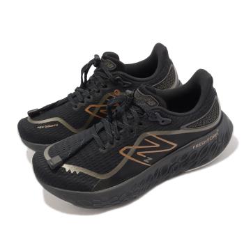 New Balance 慢跑鞋 Fresh Foam X 1080 V12 D 女鞋 寬楦 黑 金 厚底 抽繩鞋帶 NB W1080V12-D