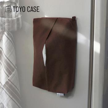 日本TOYO CASE 棉麻布壁掛磁吸式口罩收納袋-3色可選