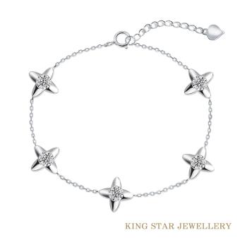 King Star 18K金十字鑽石手鍊