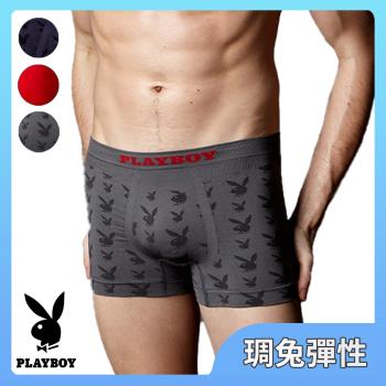 【PLAYBOY】琱兔立體彈性平口褲(M-XL四角褲,男內褲,內褲)