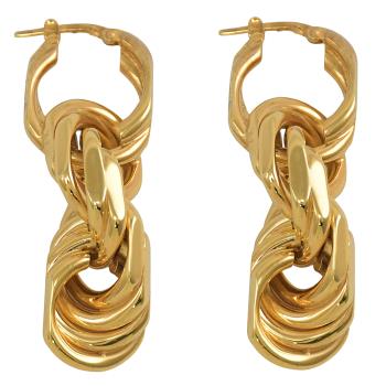 BOTTEGA VENETA 628495 復古多層次鎖鏈造型針式耳環.金