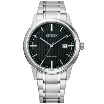 CITIZEN星辰 光動能 簡約時尚腕錶-黑 AW1231-66E