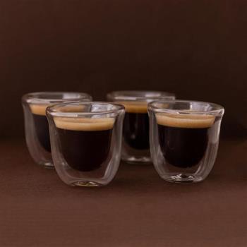 【La Cafetiere】雙層玻璃濃縮咖啡杯4入(75ml)