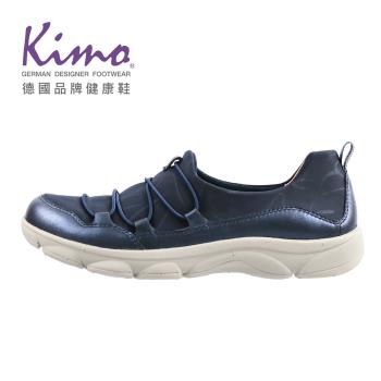 Kimo德國品牌健康鞋-彈性細帶羊皮懶人休閒鞋 女鞋 (星空藍 KBBWF054216)